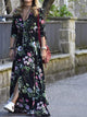 Waist Button Through Floral Maxi Dress