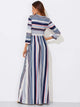 Colorblock Stripe Smock Maxi Dress