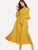 Scalloped Laser Cut Self Belted Maxi Dress