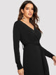 Surplice Neck Self Belted Maxi Dress