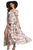 Women Flower Print Casual Split Maxi