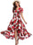 Women Flower Print Casual Split Maxi