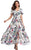 Women Flower Print Casual Split Maxi