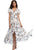 Women Flower Print Casual Split Maxi