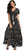 Women Flower Print Casual Split Maxi