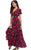 Women Flower Print Casual Split Maxi