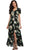 Women Flower Print Casual Split Maxi
