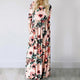 Floral Print Boho Beach Dress Tunic Maxi Dress