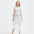 Plus Size Chiffon Casual Slim V-neck White Dress