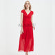Plus Size Chiffon Casual Slim V-neck White Dress