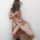 Floral print Vintage chiffon white maxi dress