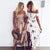Floral print Vintage chiffon white maxi dress