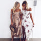 Floral print Vintage chiffon white maxi dress