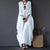Cotton Linen White Maxi Dress
