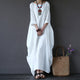 Cotton Linen White Maxi Dress