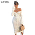Front Drawstring Sexy Off Shoulder Maxi Dress