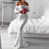 Off Shoulder Black Maxi White Dress