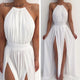 Women Off Shoulder Chiffon White Dress