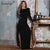 Long sleeve high side split bodycon maxi dress