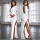Long sleeve high side split bodycon maxi dress