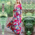 Floral Print Maxi Dress Boho Style Long
