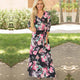 Floral Print Maxi Dress Boho Style Long