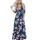 Floral Print Maxi Dress Boho Style Long